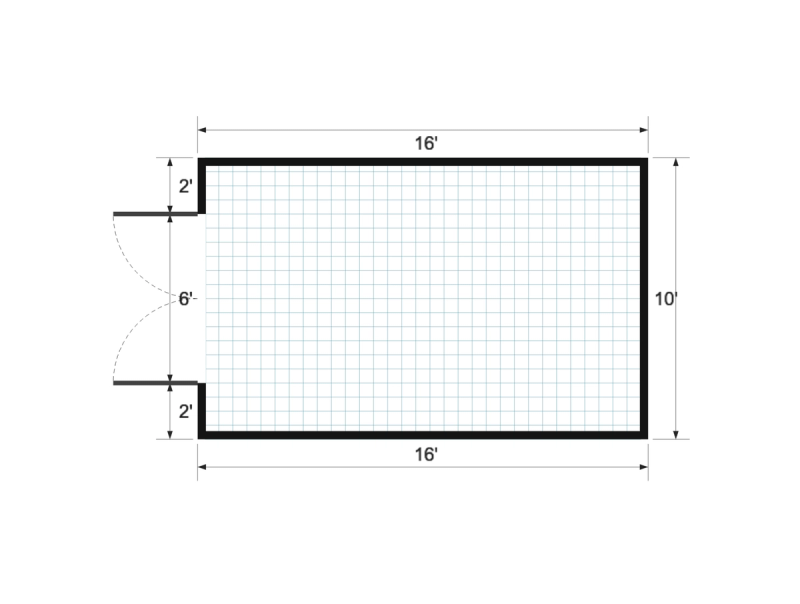 Basic Shed 10×16 floor plan