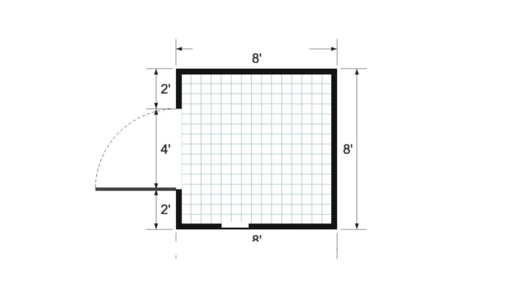 Floor plan for 8x8 Value Shed
