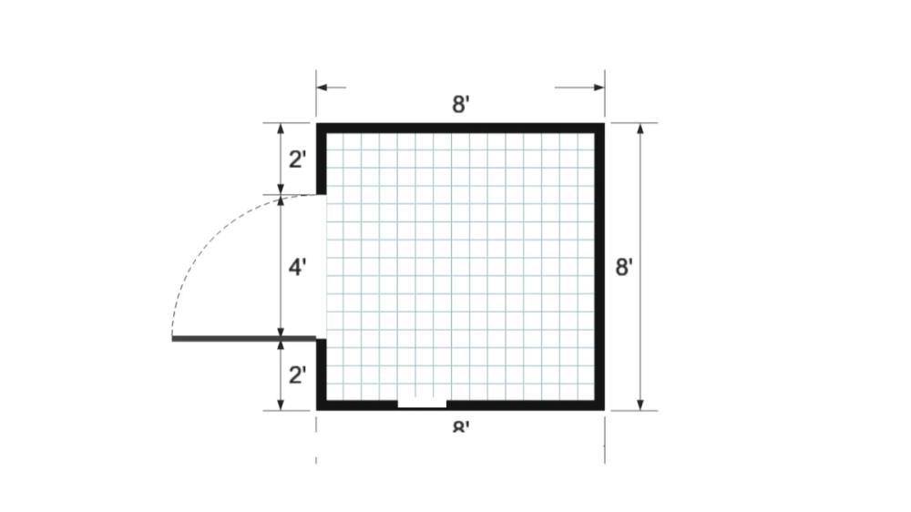 Floor plan for 8x8 Value Shed