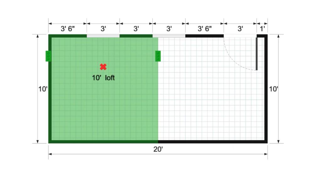 Floor plan for 10x20 Lofted Barn