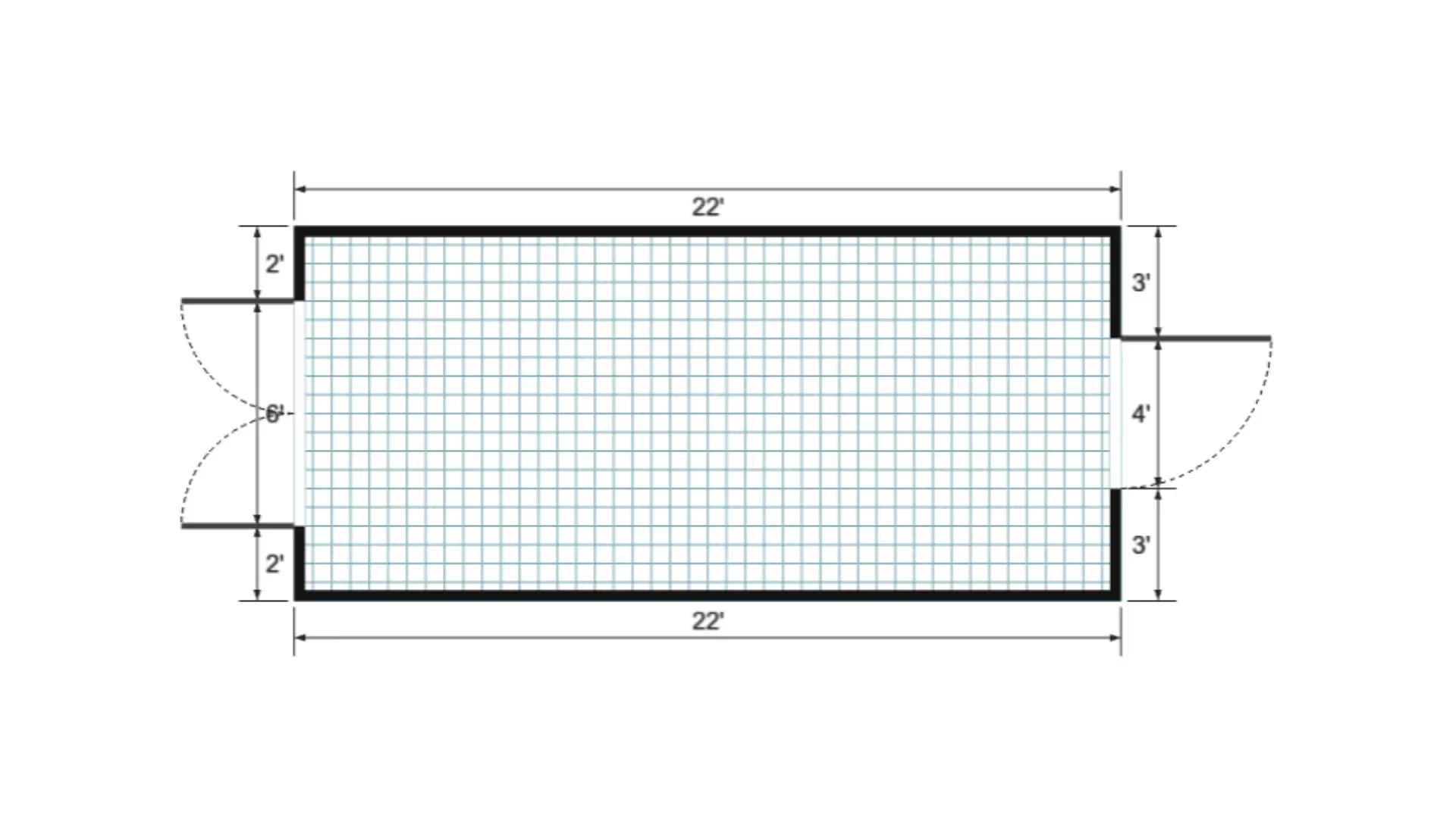 Floor plan for 10x22 Gable Shed