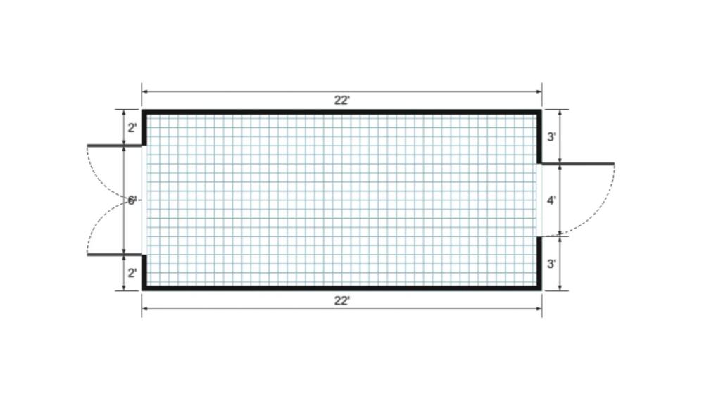 Floor plan for 10x22 Gable Shed