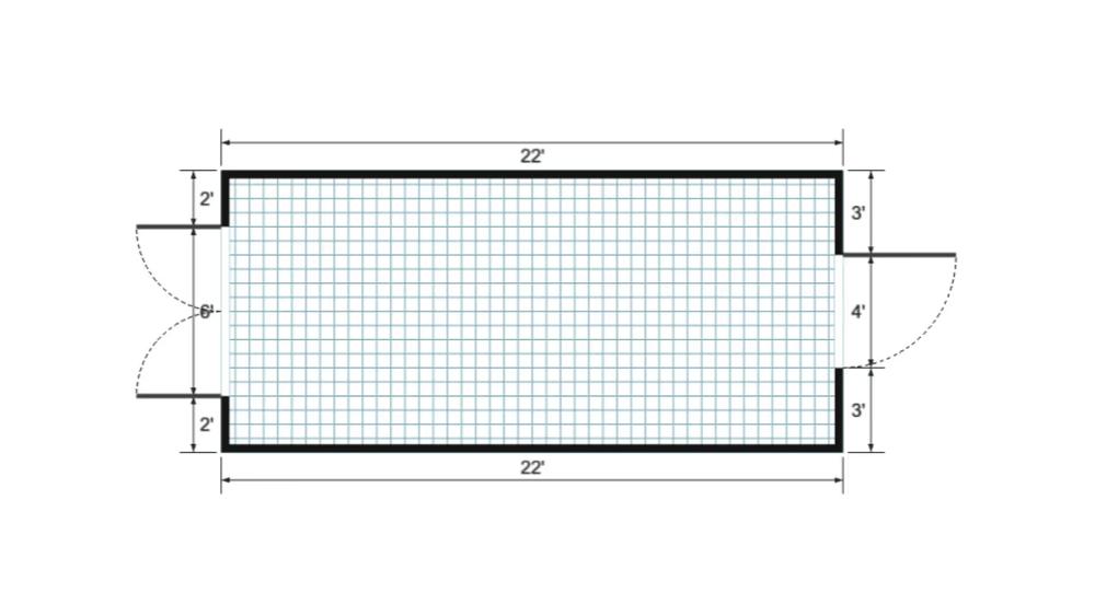 Floor plan for 10x22 Gable Shed