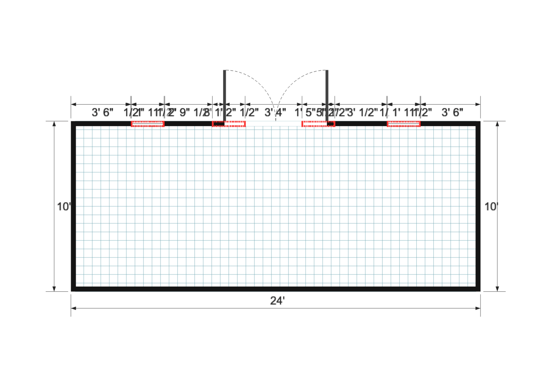 Premier Lean-to 10×24 floor plan