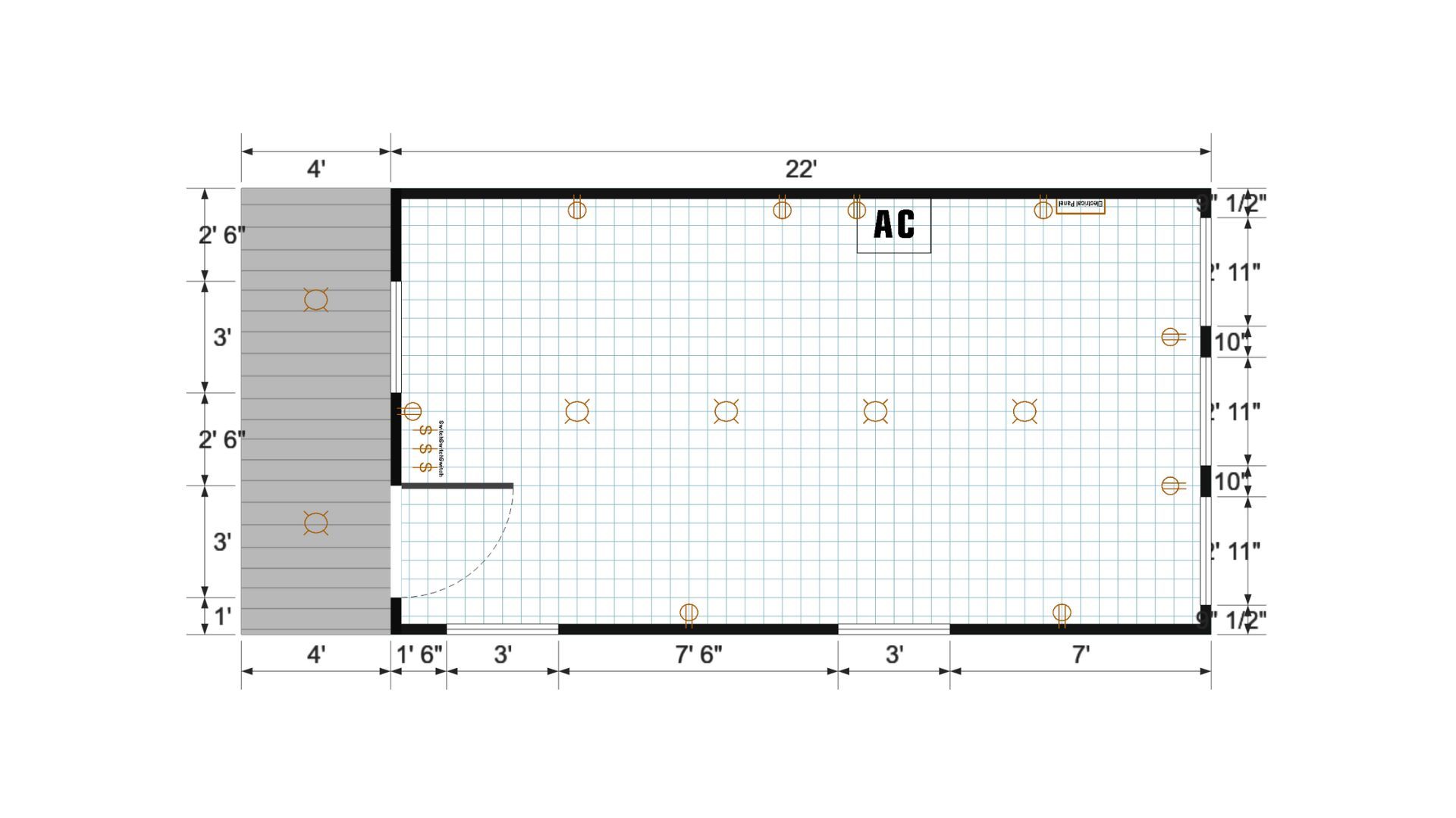Floor plan for 12x26 Finished Cabinette