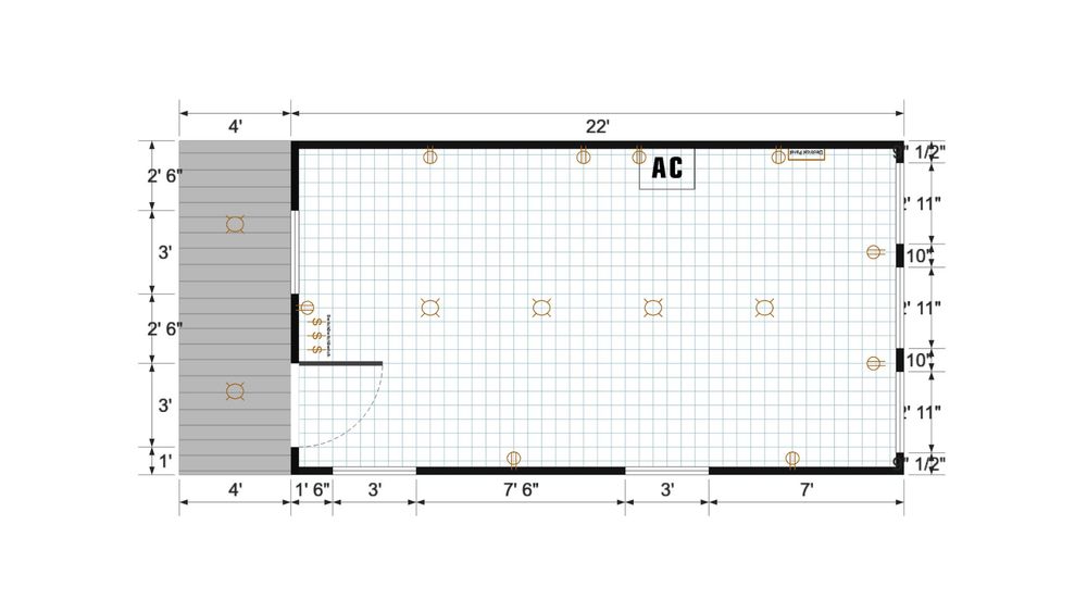 Floor plan for 12x26 Finished Cabinette
