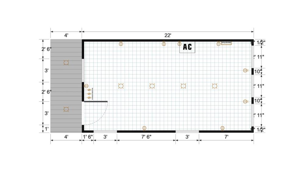 Floor plan for 12x26 Finished Cabinette