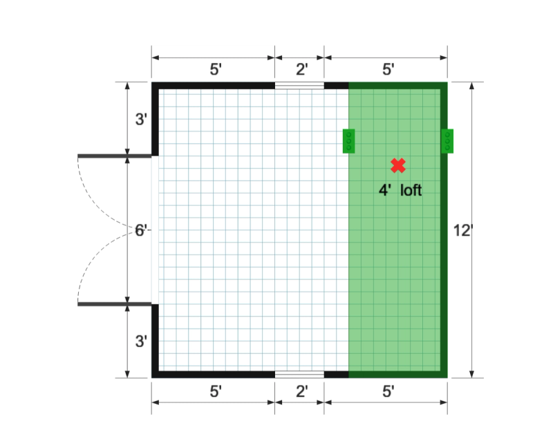 Standard Barn 12×12 floor plan