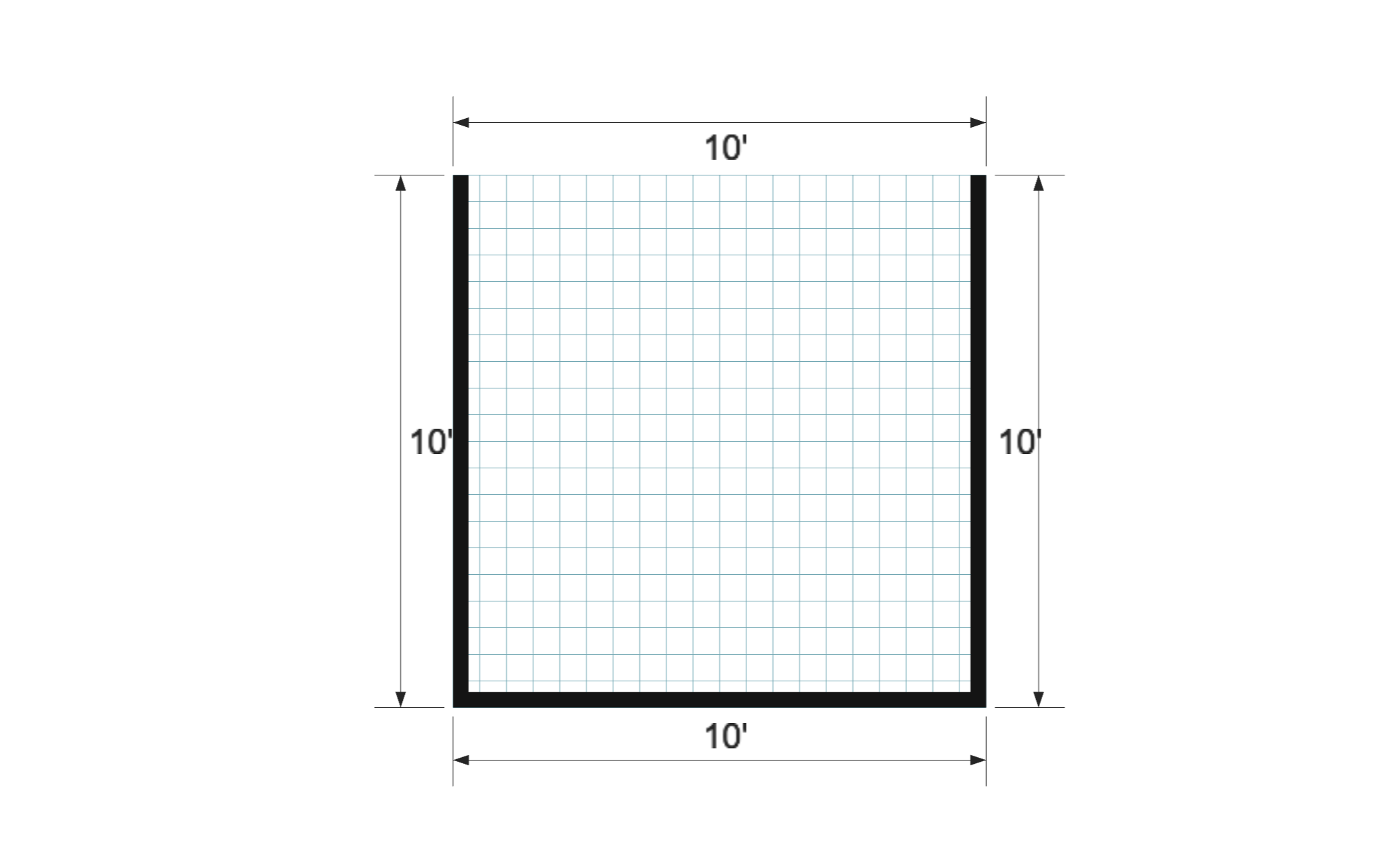 Standard Animal Shelter 10×10 floor plan