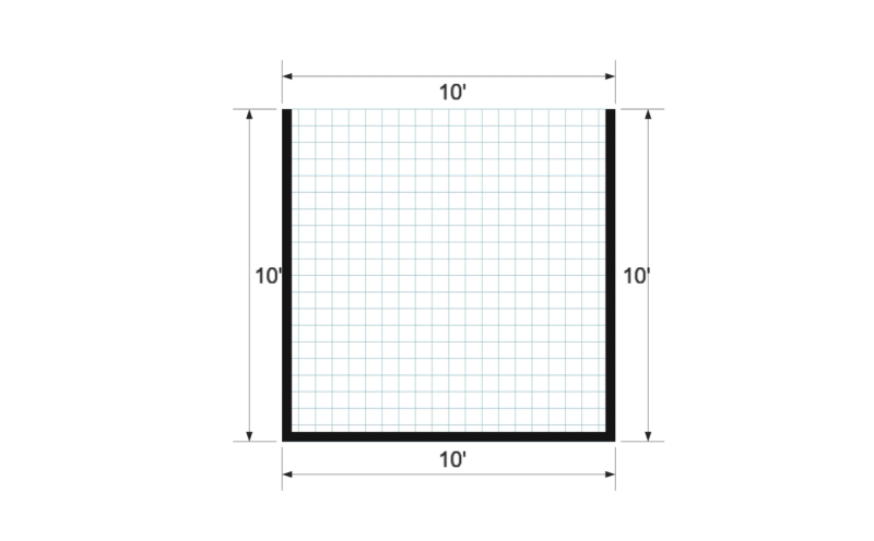 Standard Animal Shelter 10×10 floor plan