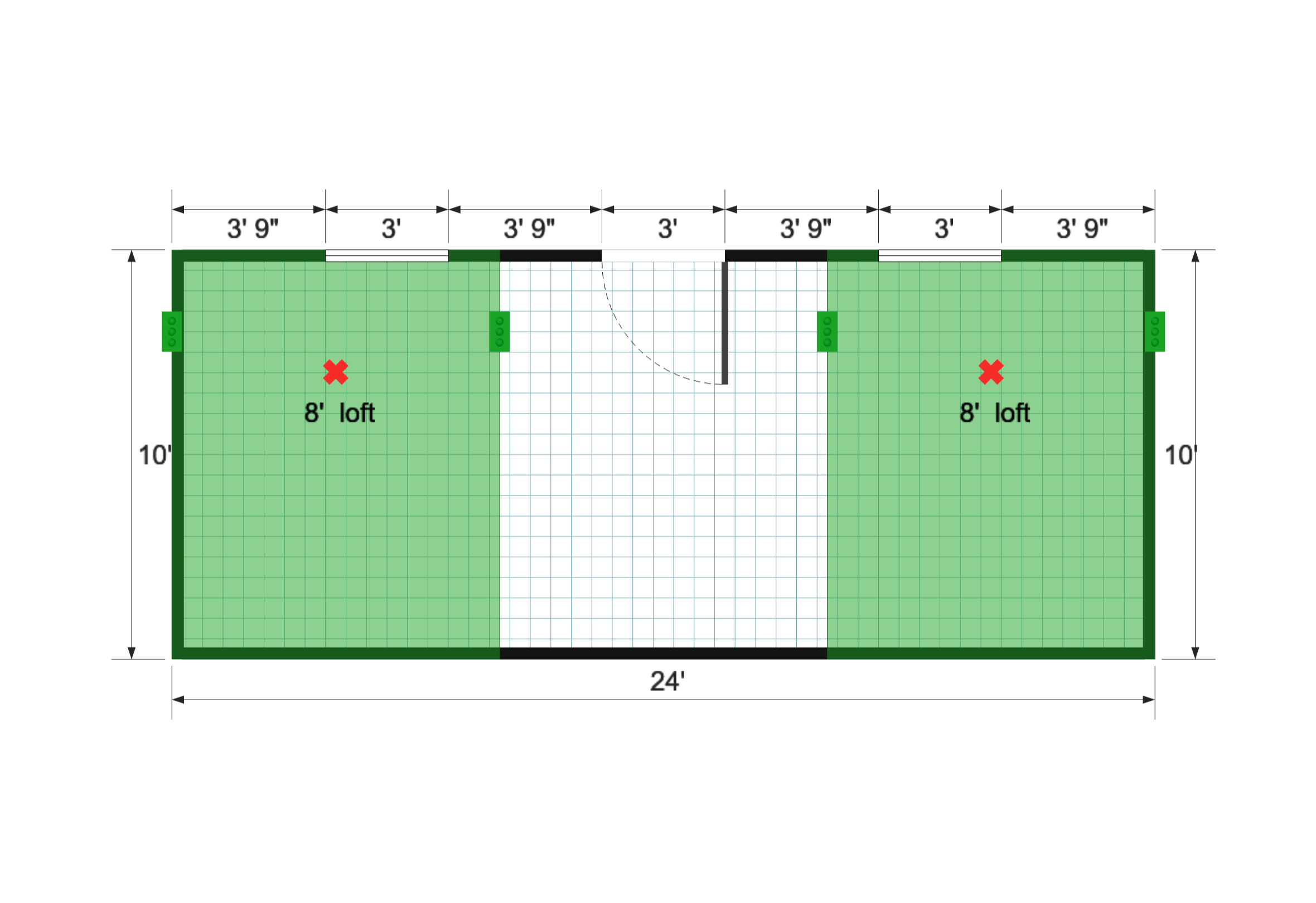 Barn Studio 10×24 floor plan