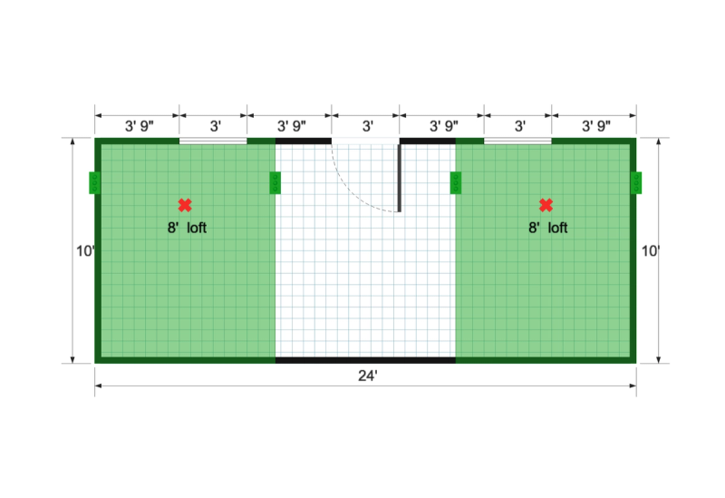 Barn Studio 10×24 floor plan