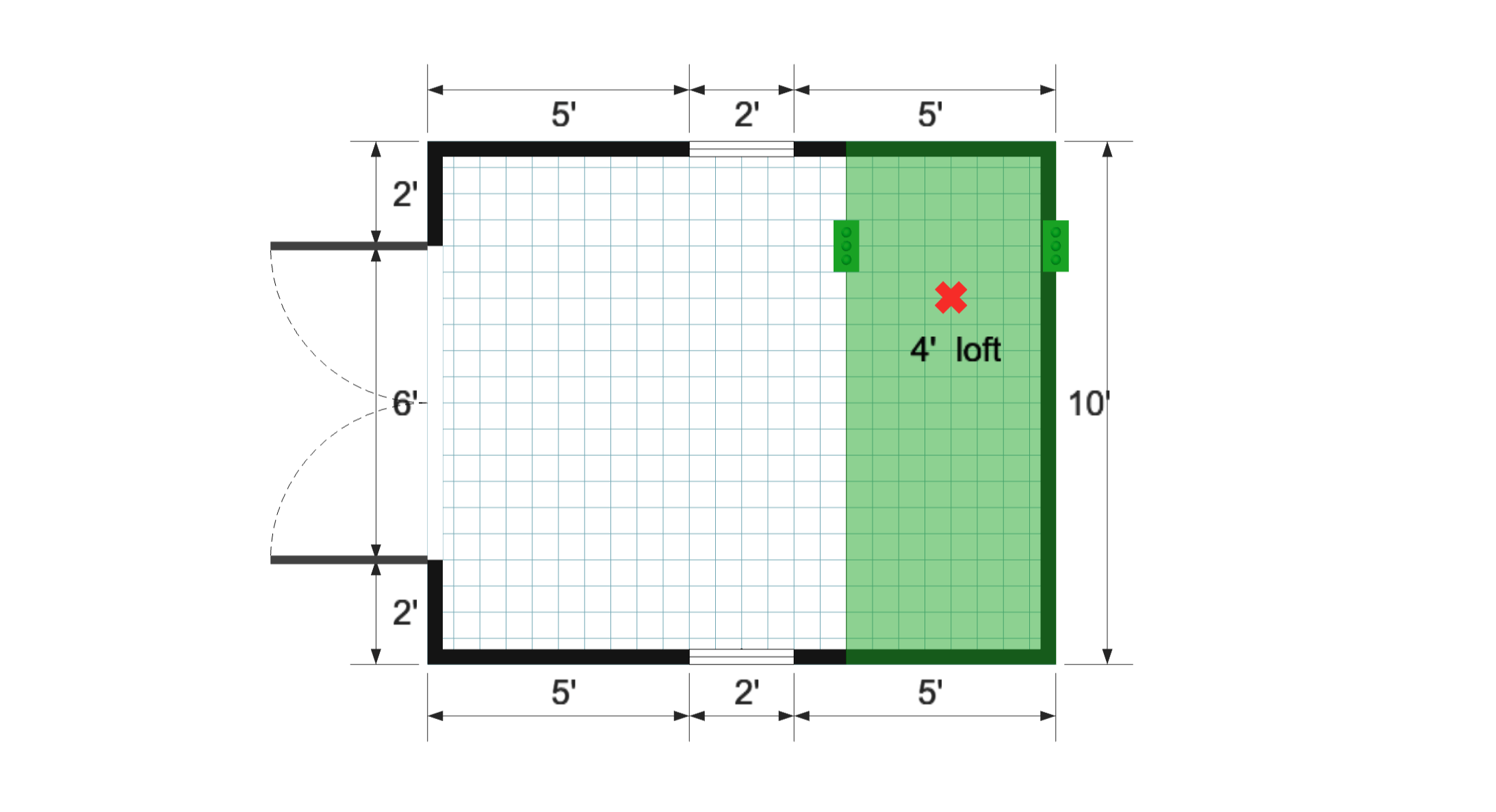 Premier Barn 10×12 floor plan