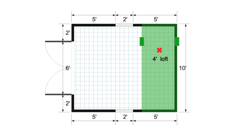 Premier Barn 10×12 floor plan