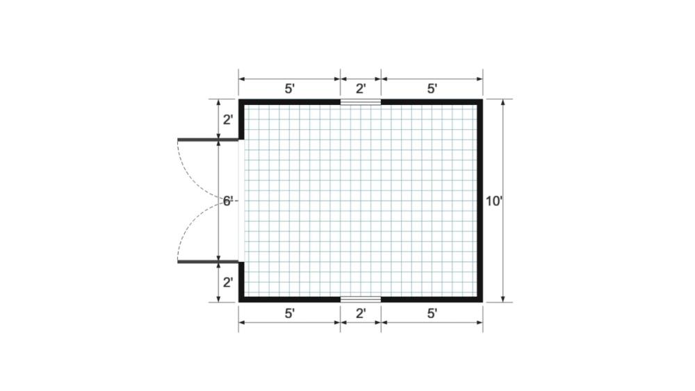 Floor plan for 10x12 Value Shed