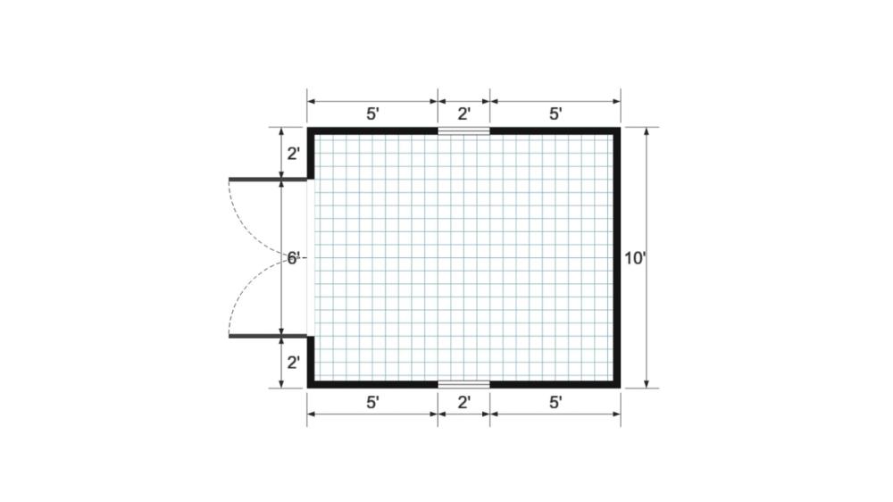 Floor plan for 10x12 Value Shed