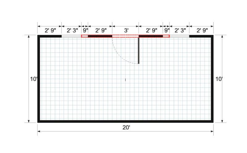 Dormer Gable 10×20 floor plan