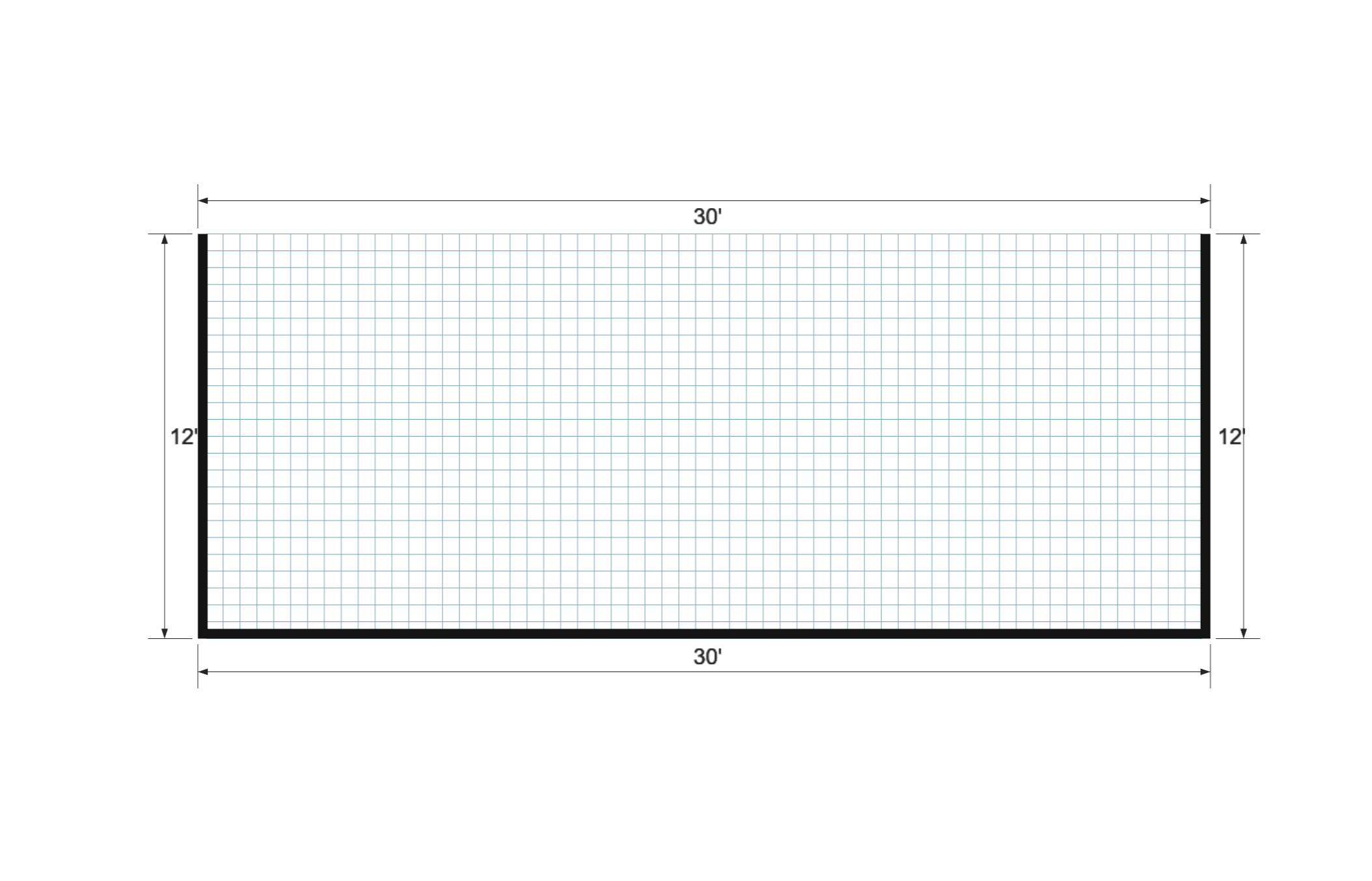 Standard Animal Shelter 12×30 floor plan