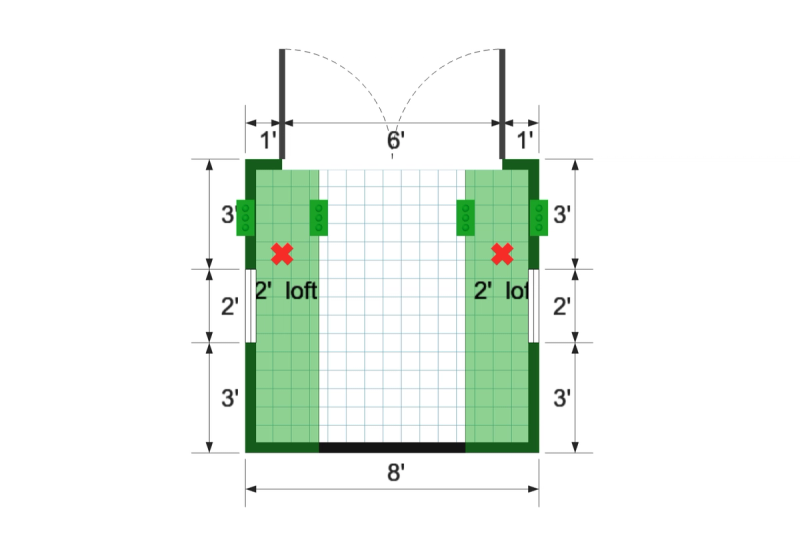 Side-Entry Standard Barn 8×8 floor plan