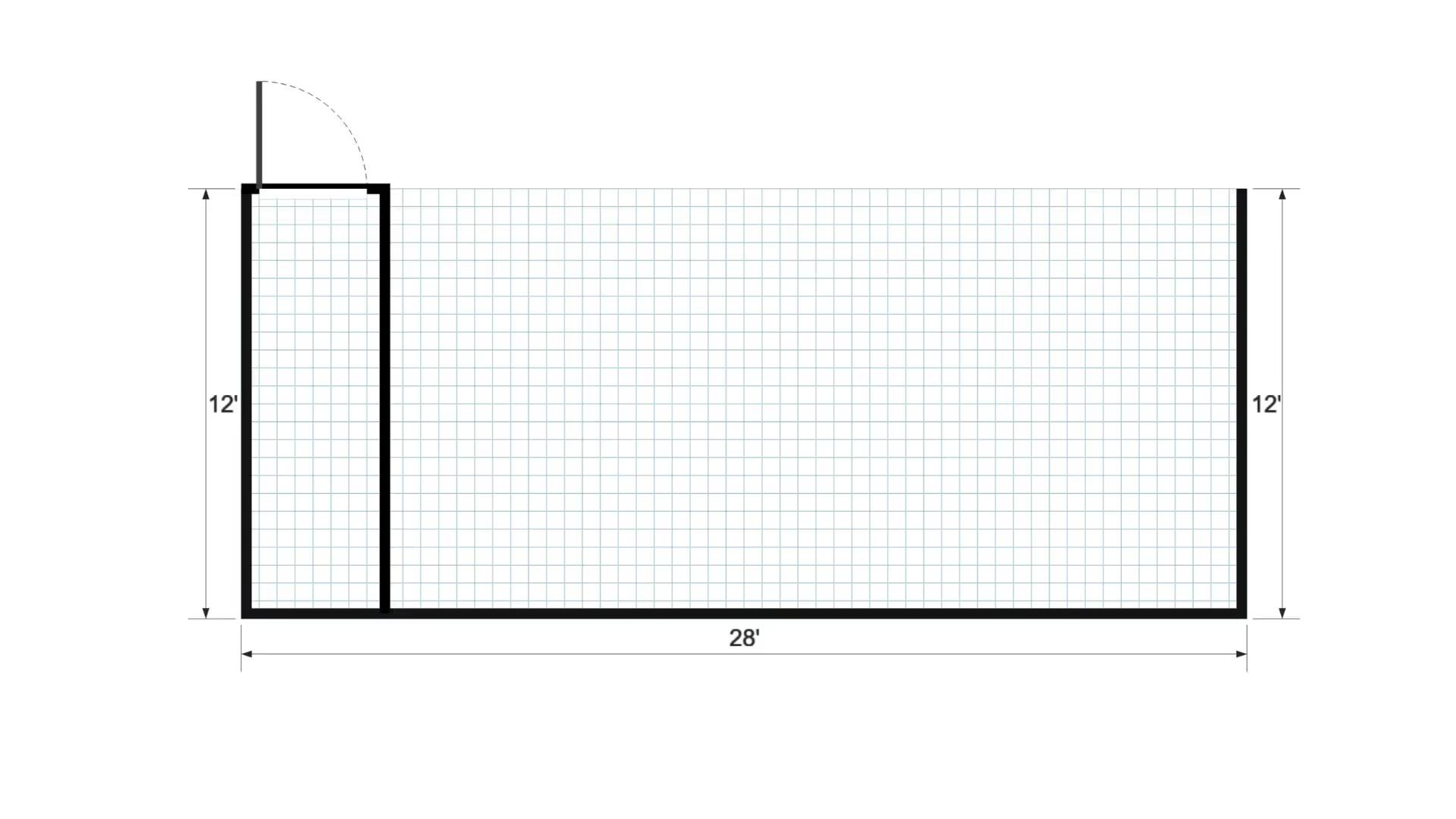 Floor plan for 12x28 Animal Shelter