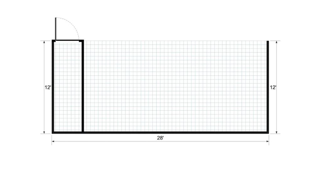 Floor plan for 12x28 Animal Shelter
