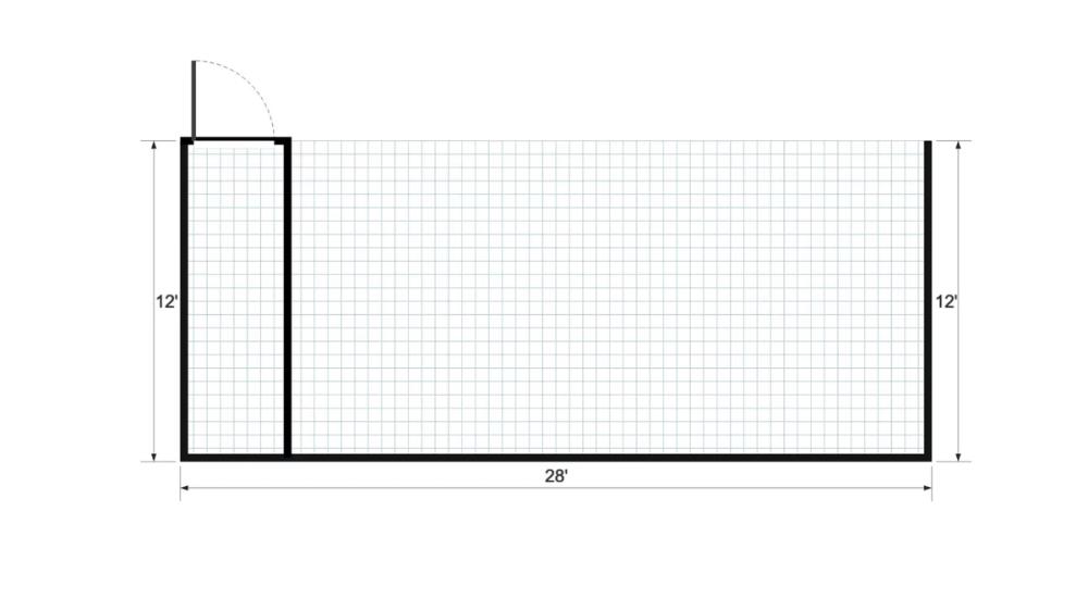 Floor plan for 12x28 Animal Shelter