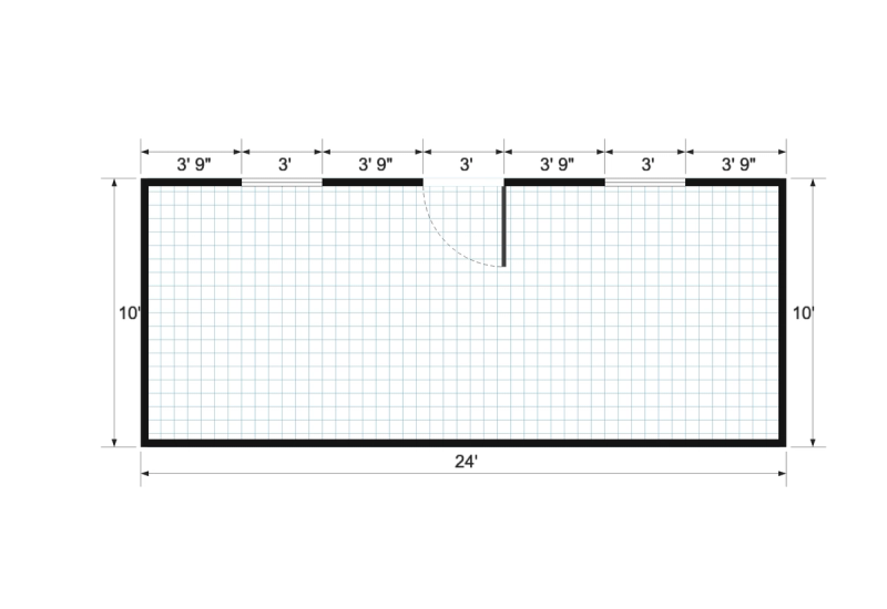 Gable Studio 10×24 floor plan