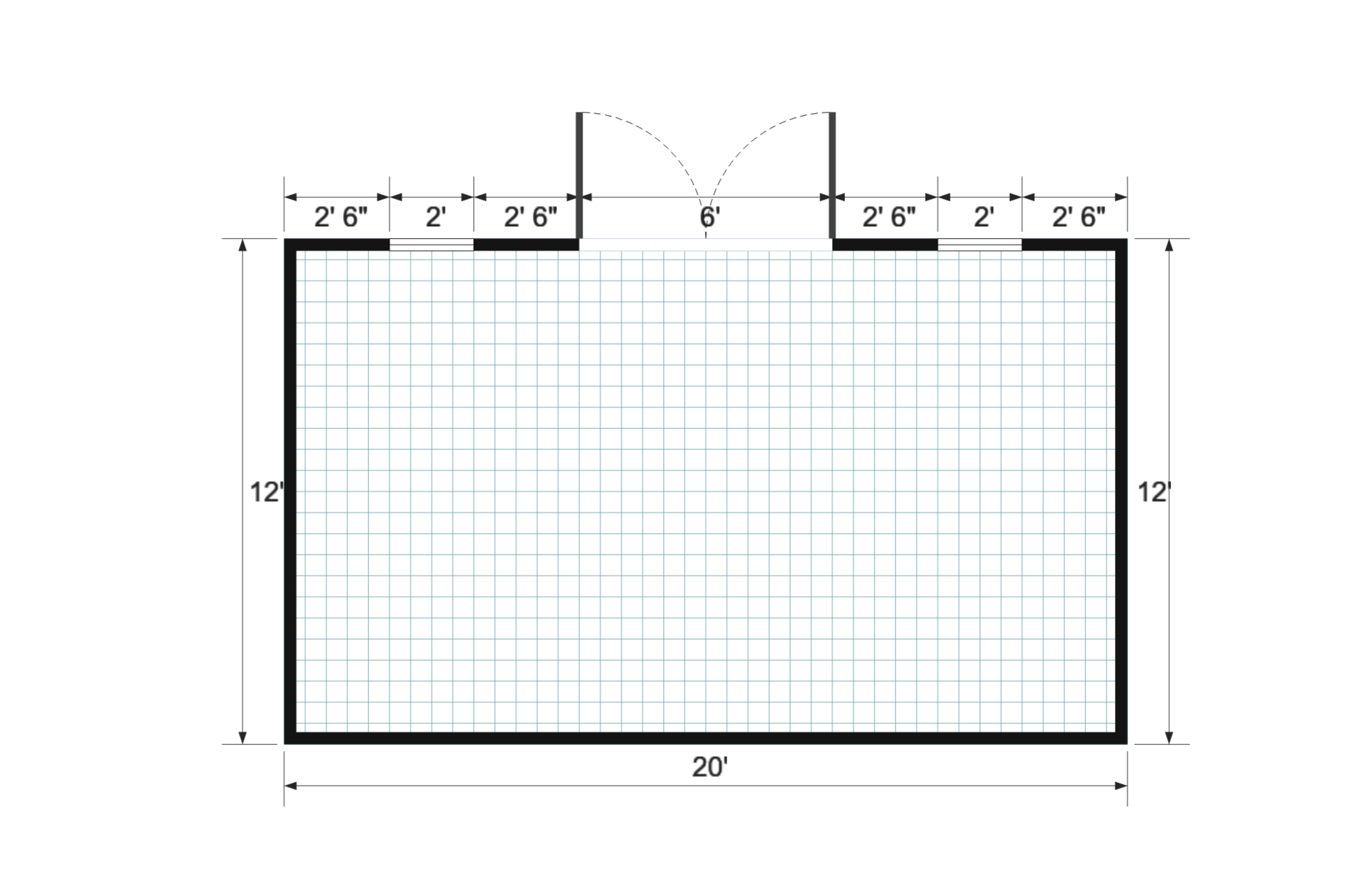Side-entry Standard 12×20 floor plan