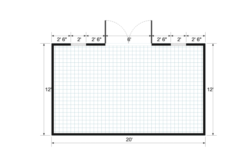 Side-entry Standard 12×20 floor plan