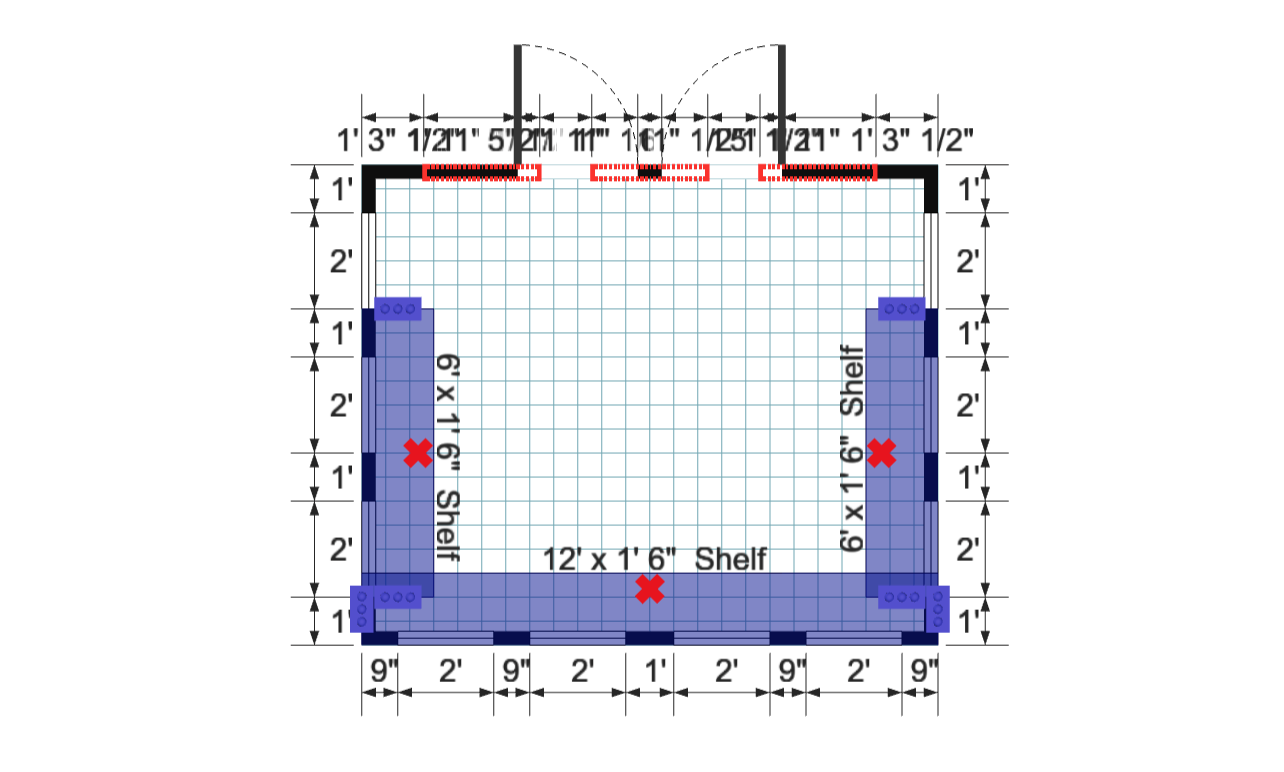 Lean-to Greenhouse 10×12 floor plan
