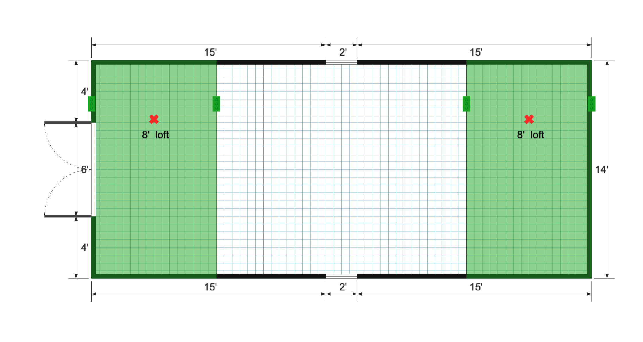 Premier Barn 14×32 floor plan