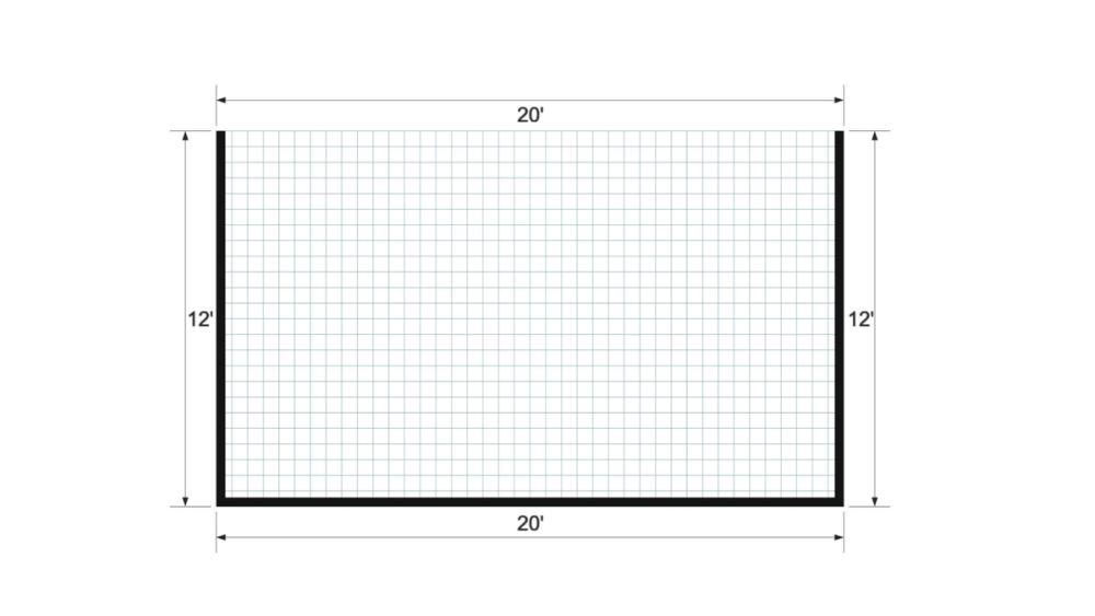 Floor plan for 12x20 Animal Shelter