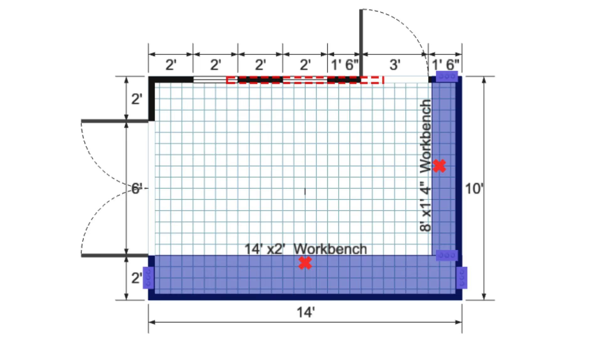 Floor plan for 10x14 Gable Shed