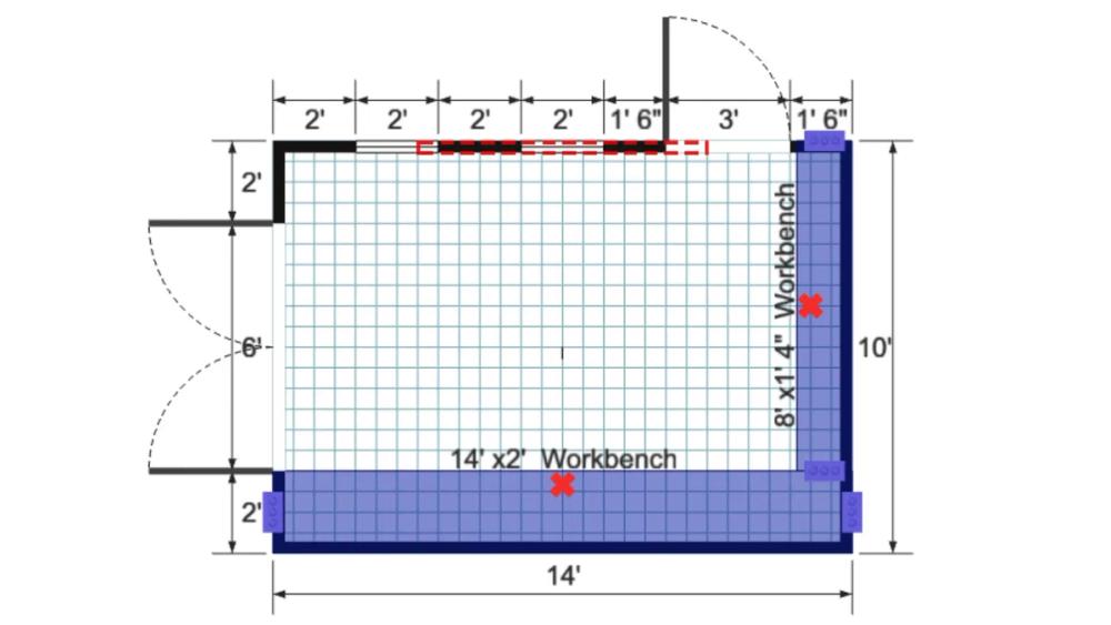 Floor plan for 10x14 Gable Shed