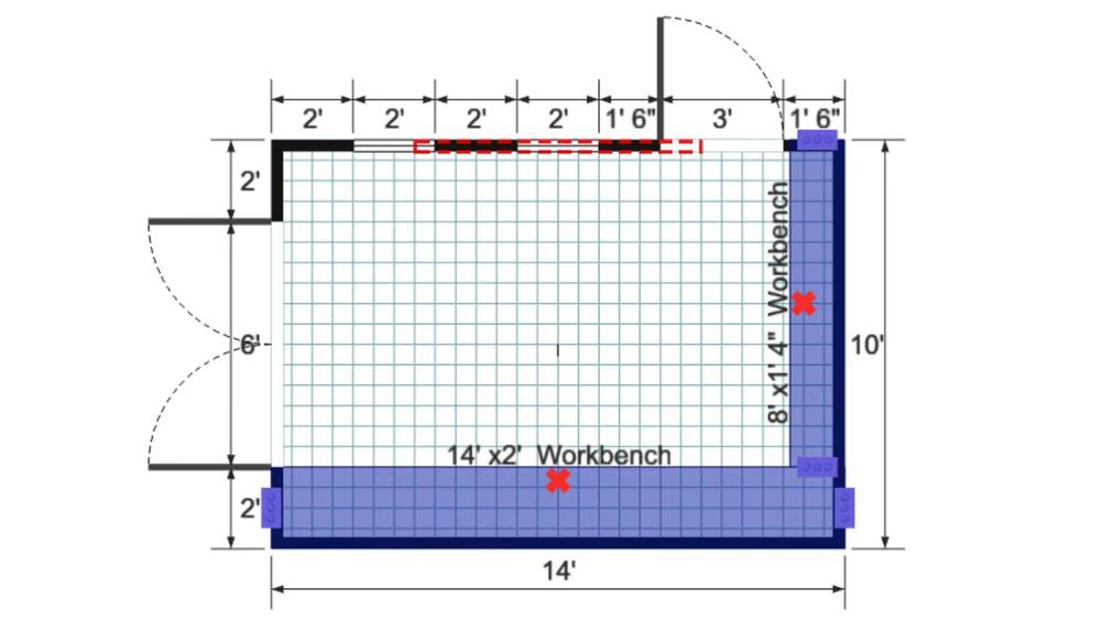 Floor plan for 10x14 Gable Shed