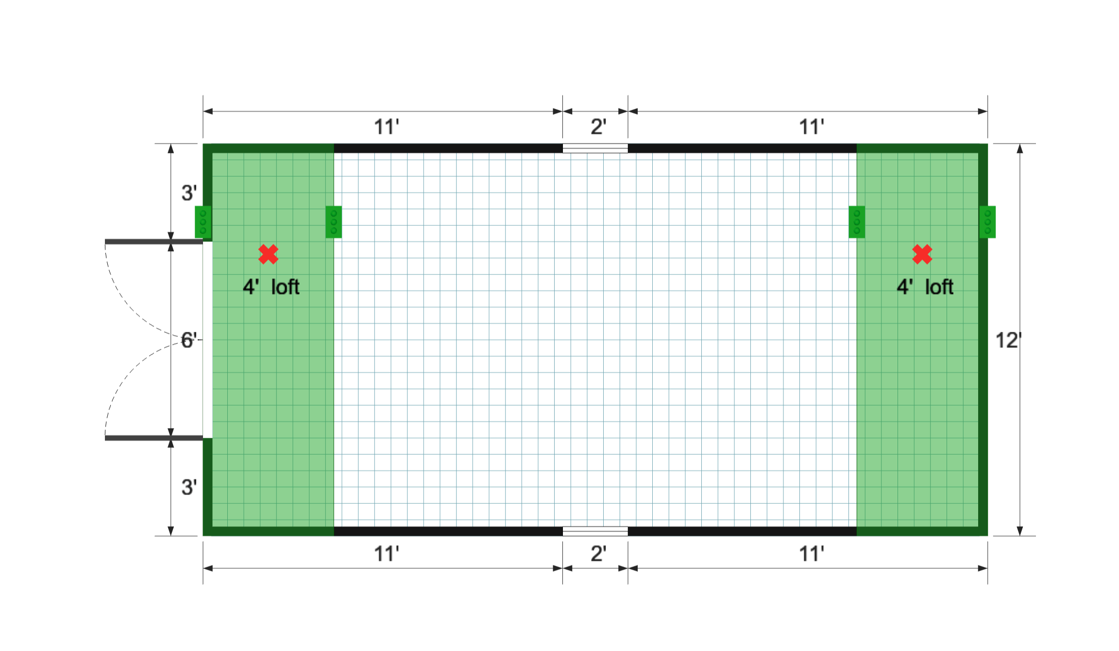 Premier Barn 12×24 floor plan