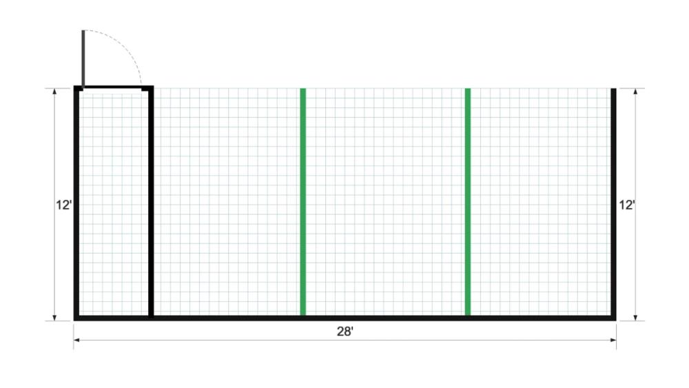 Floor plan for 12x28 Animal Shelter