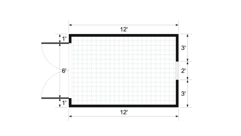Floor plan for 8x12 Value Shed