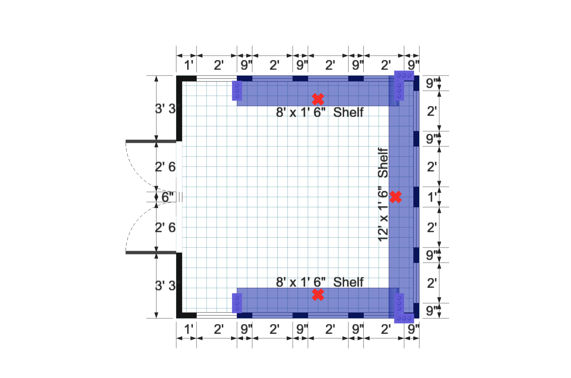 Gable Greenhouse 12x12 floor plan