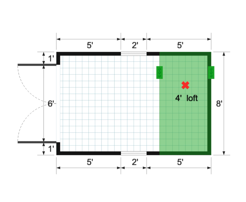Standard Barn 8×12 floor plan