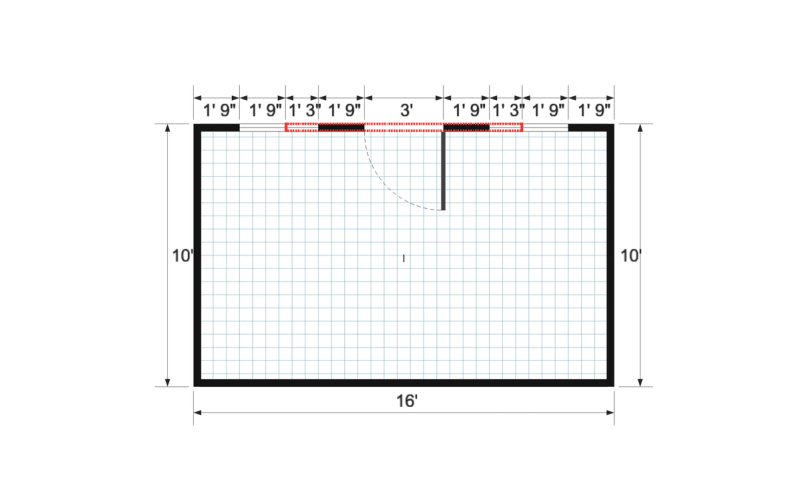 Dormer Gable 10×16 floor plan