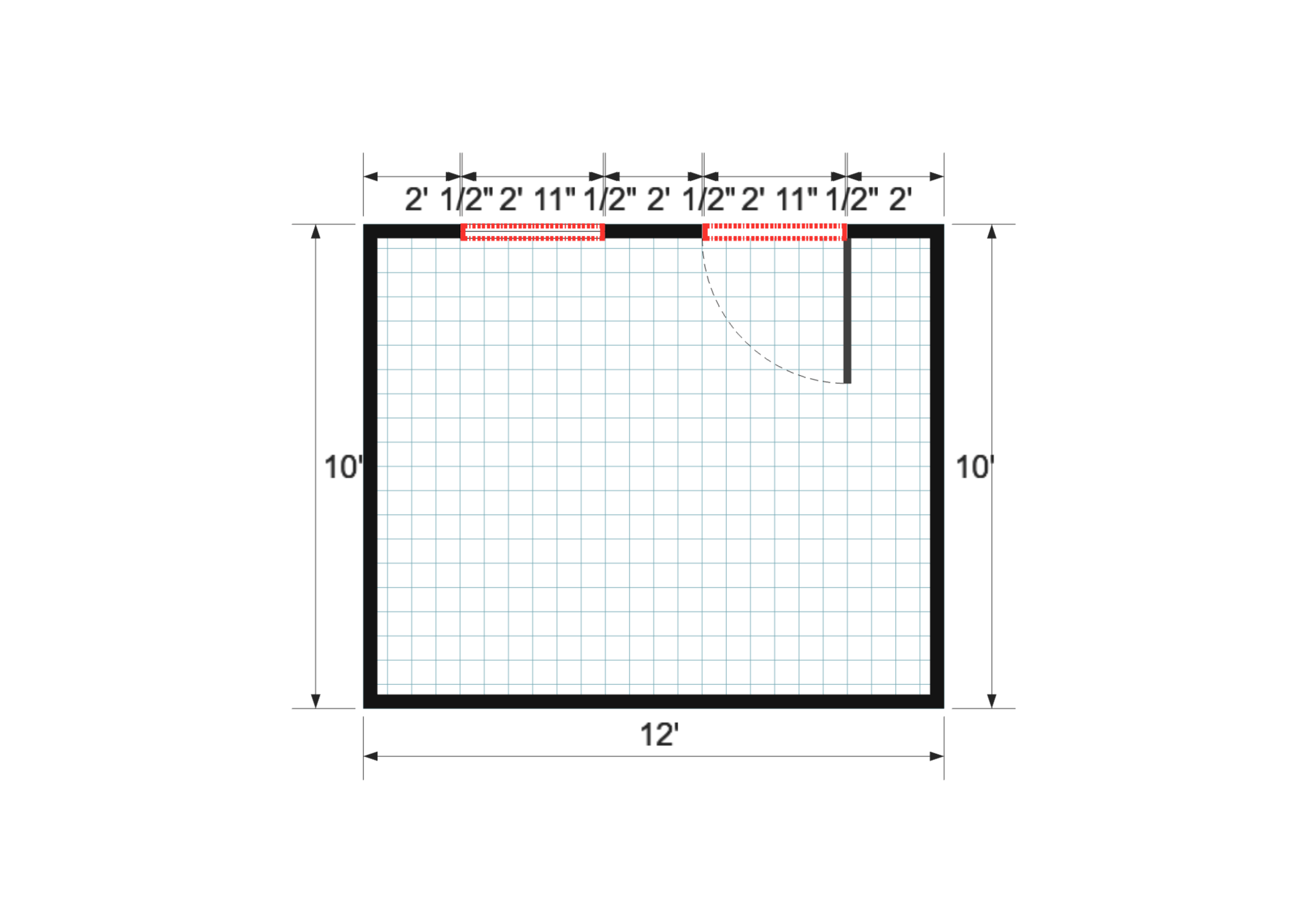 Studio 10×12 floor plan