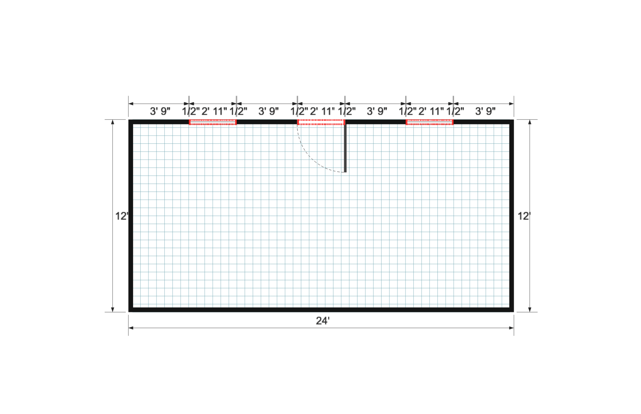 Studio 12×24 floor plan