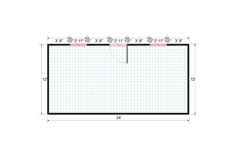 Studio 12×24 floor plan