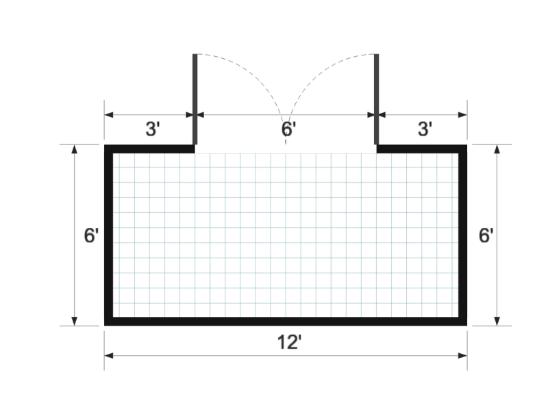 Lean-to 6×12 floor plan