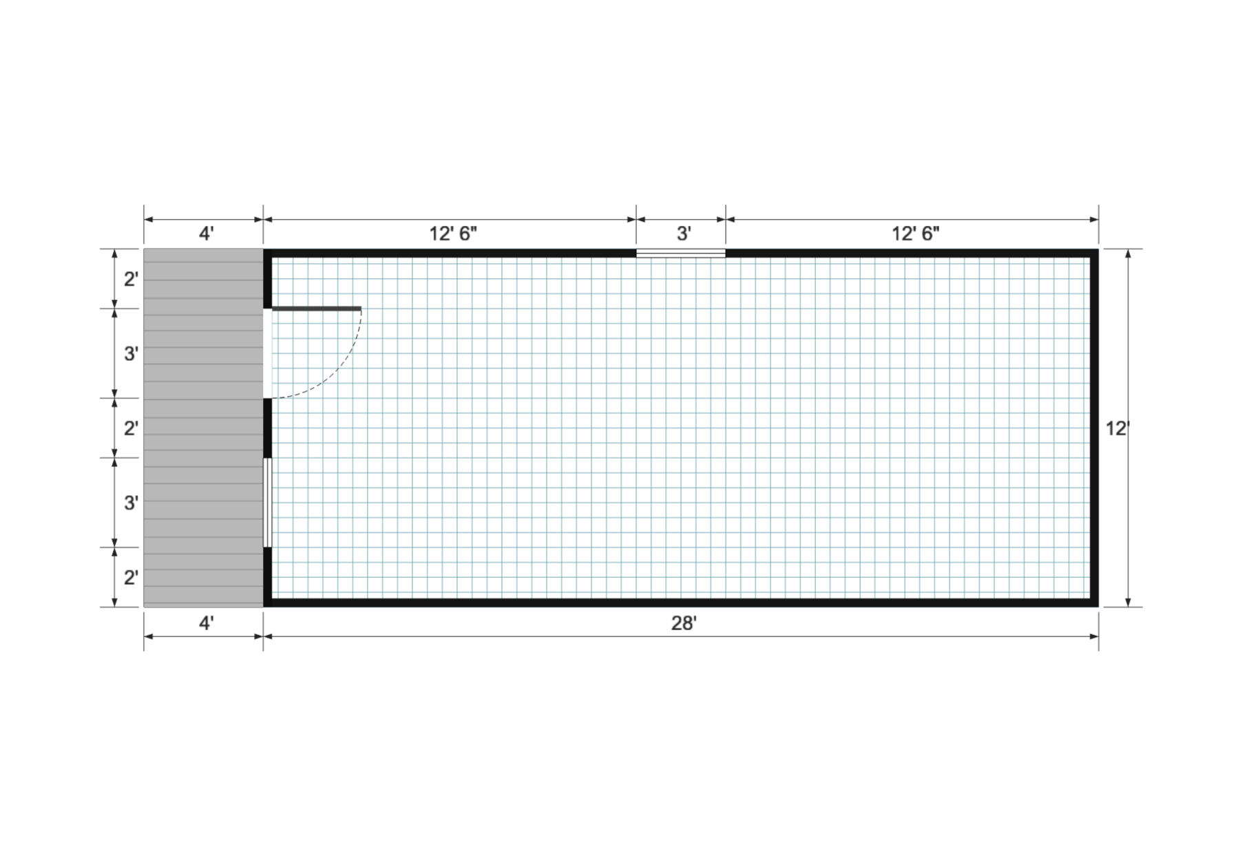 Cabinette 12×32 floor plan