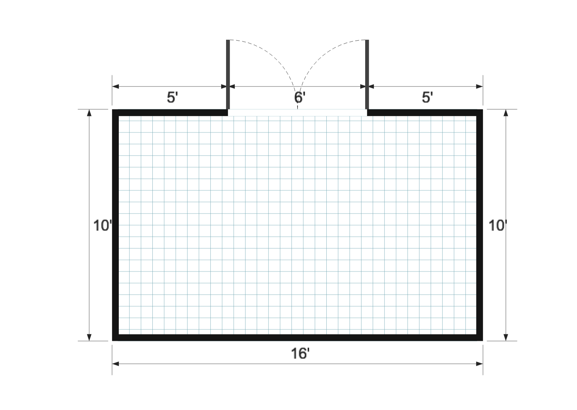 Lean-to 10×16 floor plan