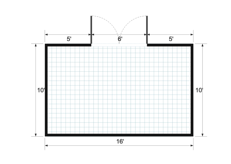 Lean-to 10×16 floor plan