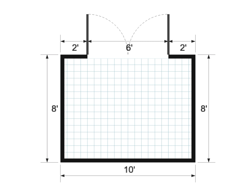 Lean-to 8×10 floor plan