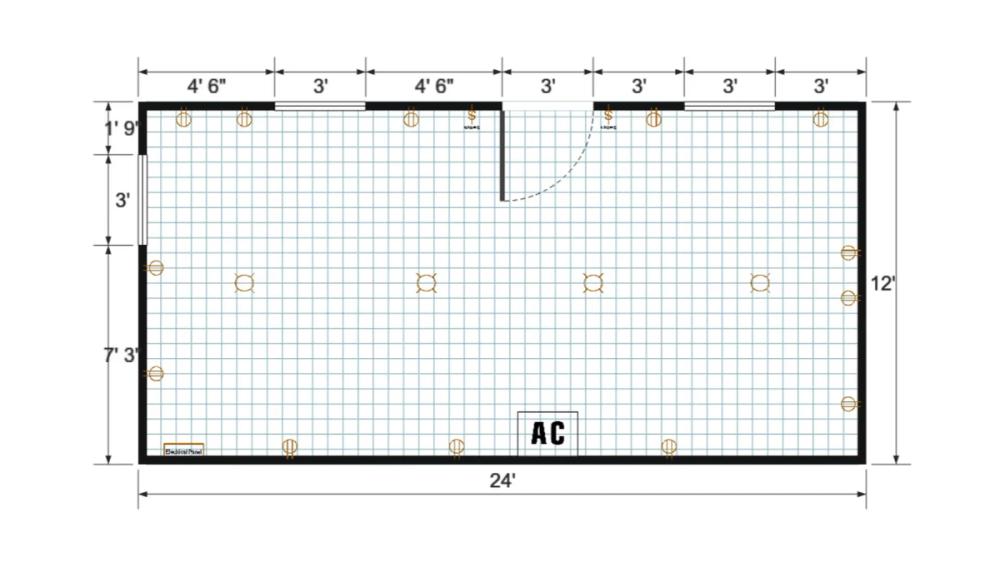 Floor plan for 12x24 Gable Shed